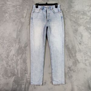 Aritzia Denim Forum Jeans Women 27 Blue Nina Stovepipe Straight High Rise Pants